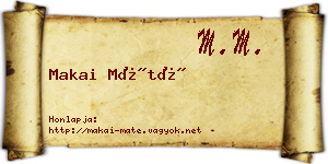 Makai Máté névjegykártya